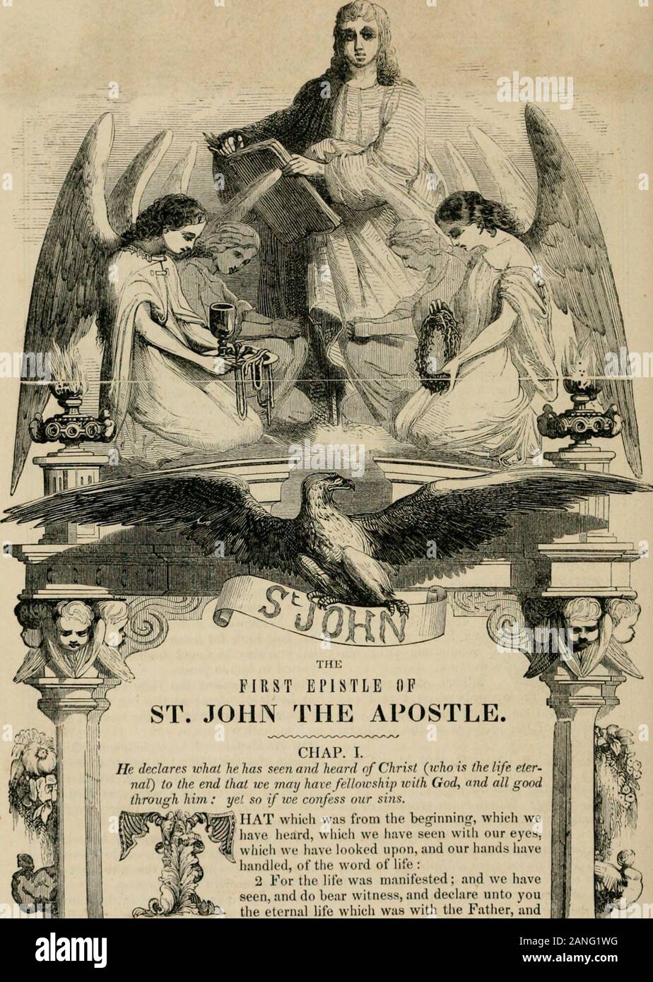 Il Nuovo Testamento del nostro Signore e Salvatore Gesù ChristTranslated dalla vulgata Latina: e diligentemente rispetto all'originale greco . ns essendo sul fuoco dovrà essere sciolto,e gli elementi si fondono con il burn-ing calore del fuoco. 13 Ma noi aspettiamo nuovi cieli e nuova terra, secondo la sua promessa, incui la giustizia dimorerà. 14 Perciò, carissimi, seeingthat cercate queste cose, essere diligentthat si possono essere trovati senza macchia e ONU-avvistato da lui in pace. 15 e conto delle lunghe sofferenze ofour signore, salvezza ; come anche il nostro più dearbrother Paolo secondo la saggezza giv-en Foto Stock