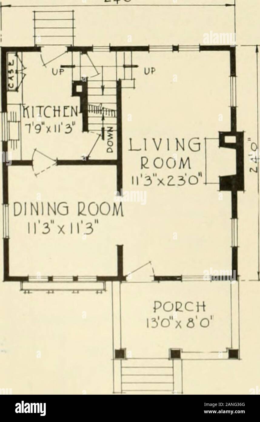 La centrale di prenotazione di case . Dimensione 24 0 .24 0 Design 12242-B C Uooms iiiul liiitli 24o |/rODERN square tipo di case sono alwav;- po|)ular. A llie Imiklers essi olTer il niott spazio per il pratico-LTJ-ronvpnieMce- arraiipeiiicnts e delle camere. Questo design, anche se non molto grande, è composta da sei stanze allegre e idcniy di grandi armadi. Nota la grande stanza vivente con la sua allegria-ful camino e abmidance della finestra-. Il costo di questo homonever non riesce a soddisfare il ha|I|)v builder. IM.MKNSIONS Larghezza su tutti i 211. )&Gt; a. Dcptli su tutti ;!&LT;" ft. ((?Iliiiir hciiflil, 1° lloor !" ft. ((?I Foto Stock