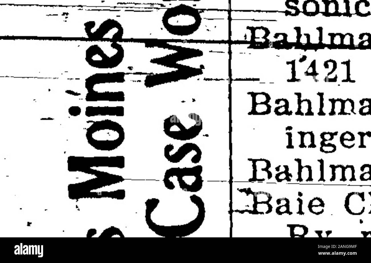 1903 Des Moines e Polk County, Iowa, Città Directory . La Union Station/ CASSAFORTE E MACCHINARI spostato. Entrambi i telefoni470 140 BA&; R. L. POLK & CO.S BAT reo- Jf inest Hotel in Iowa un bel cafe, aEuropean piano. - SI.00 t"nd fino Miiig, rca Trcnrwopcm IshatCLCL^aQjLea, BAILEY E©WARD F JPropr Pes^Momes-Store Glasgow- -ii29-20thv- -.- ^jfea^ey^^nr-Revrres-i^07 Lafayette,-Bahier Caroline, bds George Bahier.Bahter George, res s s piacevole 2 wof principale (Sevastopol) - - - - J^=B5rt**"*m=^r*f"^^. B^ * eylMai*tha Hr^, -bds SamuepJonn- mens Assn,.rms 34tT91Bailey Fanny (winiUv^Tr>irri"T (^Tri Wm .1-1, rf"Sj 1214 ?P-l" Foto Stock