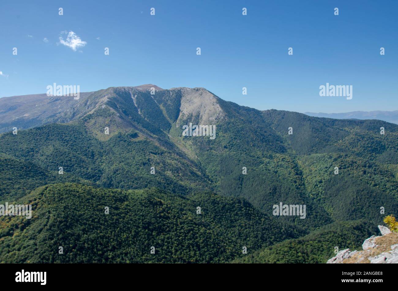 Nidze (Voras) Montagna - Macedonia e Grecia confine - panorama di montagna Foto Stock