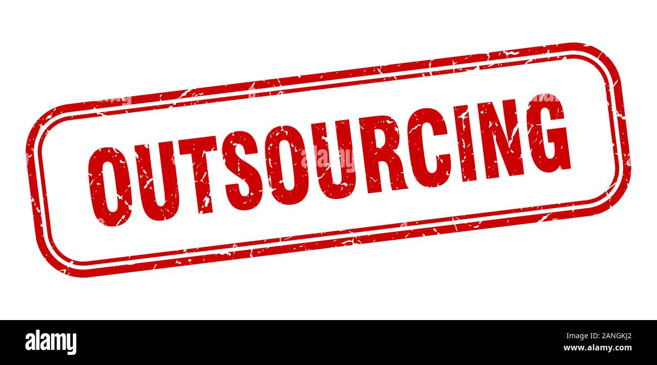 Timbro di outsourcing outsourcing. square grunge segno rosso Illustrazione Vettoriale Timbro di outsourcing outsourcing. square grunge segno rosso Illustrazione Vettoriale