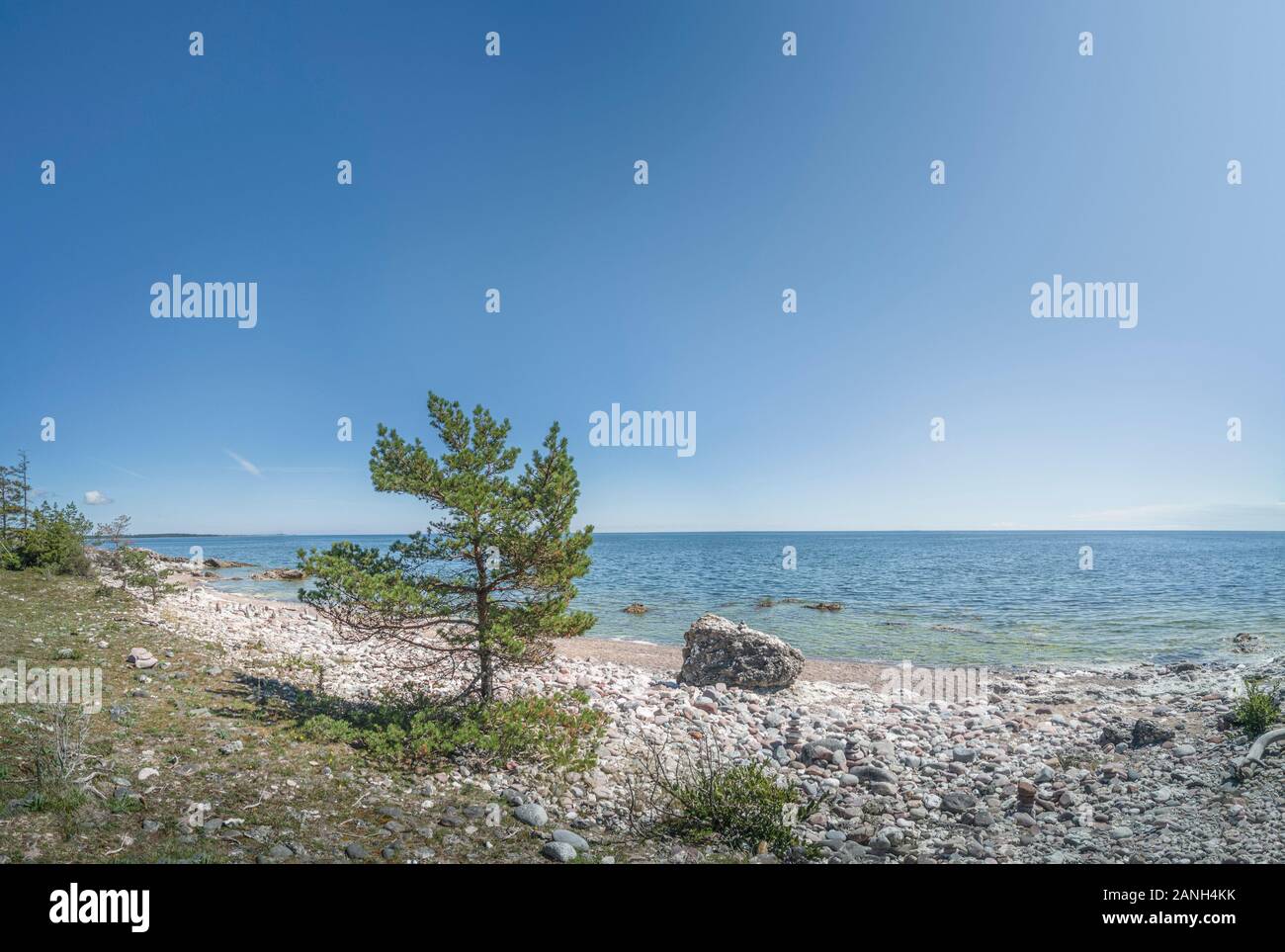 Spiaggia di Ljugarn, Gotland, Svezia e Scandinavia Foto Stock