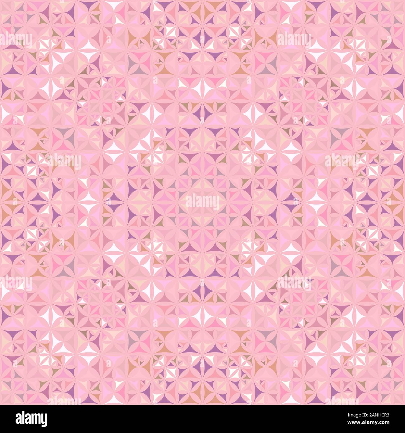 Rosa seamless pattern caleidoscopio di sfondo - abstract vettore etnica sfondo grafico da triangoli curvi Illustrazione Vettoriale