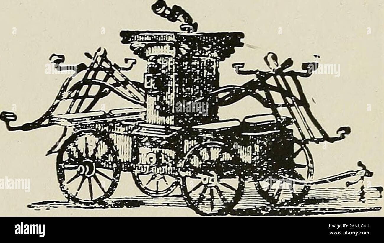 Bay County il passato e il presente . ne, è stato comprato withmoney sollevato dal popolare sub-descrizione. (Cuoio foruse flessibile con la mano motore wasborrowed, e un triangolo di allarme è stato ottenuto. Fino a circa 1876 Trv noi 1859 i vigili del fuoco sono stati volontari.) nel 1861 a mano motore chiamato la tigre è stato acquistato e successivamente l'acquirente del villaggio di Sebewaing. Quindi $1.000 è stata sollevata mediante incollaggio thecity per l'acquisto di un altro lato motore e un tubo flessibile carrello. Il nome del motore era rosso Rover, e la sua casa era in una woodenstructure sulla Saginaw street. H. M. Bradley è stato il primo dei citys chiefengineer. È stato nominato nel 1861. Foto Stock