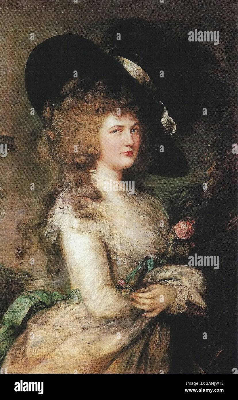 GEORGIANA CAVENDISH, duchessa di Devonshire (1757-1806) inglese socialite, autore aristocratico, attivista politico, dipinto da Thomas Gaisborough circa 1786 Foto Stock