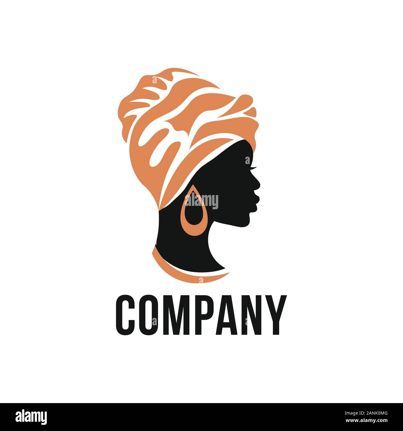 Moderna donna africana logo. Illustrazione Vettoriale. Illustrazione Vettoriale
