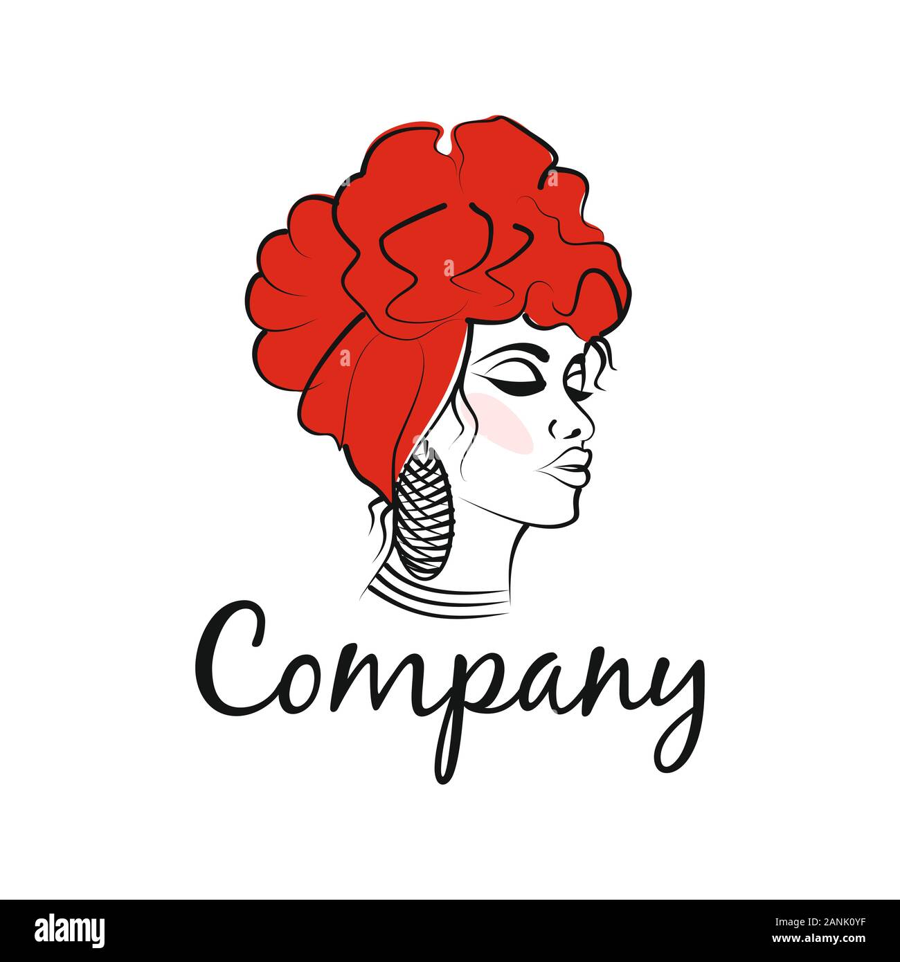 Moderna donna africana logo. Illustrazione Vettoriale. Illustrazione Vettoriale