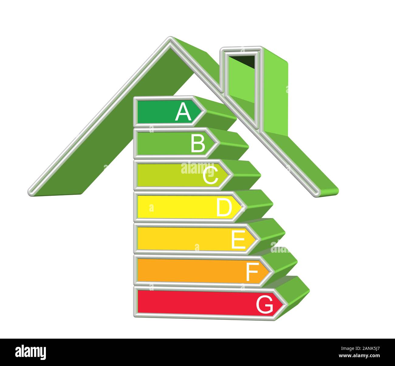 Risparmio energetico casa, rappresentazione simbolica, 3D illustrazione Foto Stock