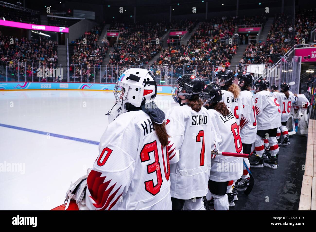 17.1.2020, Losanna, Vodese Arena, YOG 2020 - Donne - Chech Repubblica - Svizzera, Team Svizzera Foto Stock