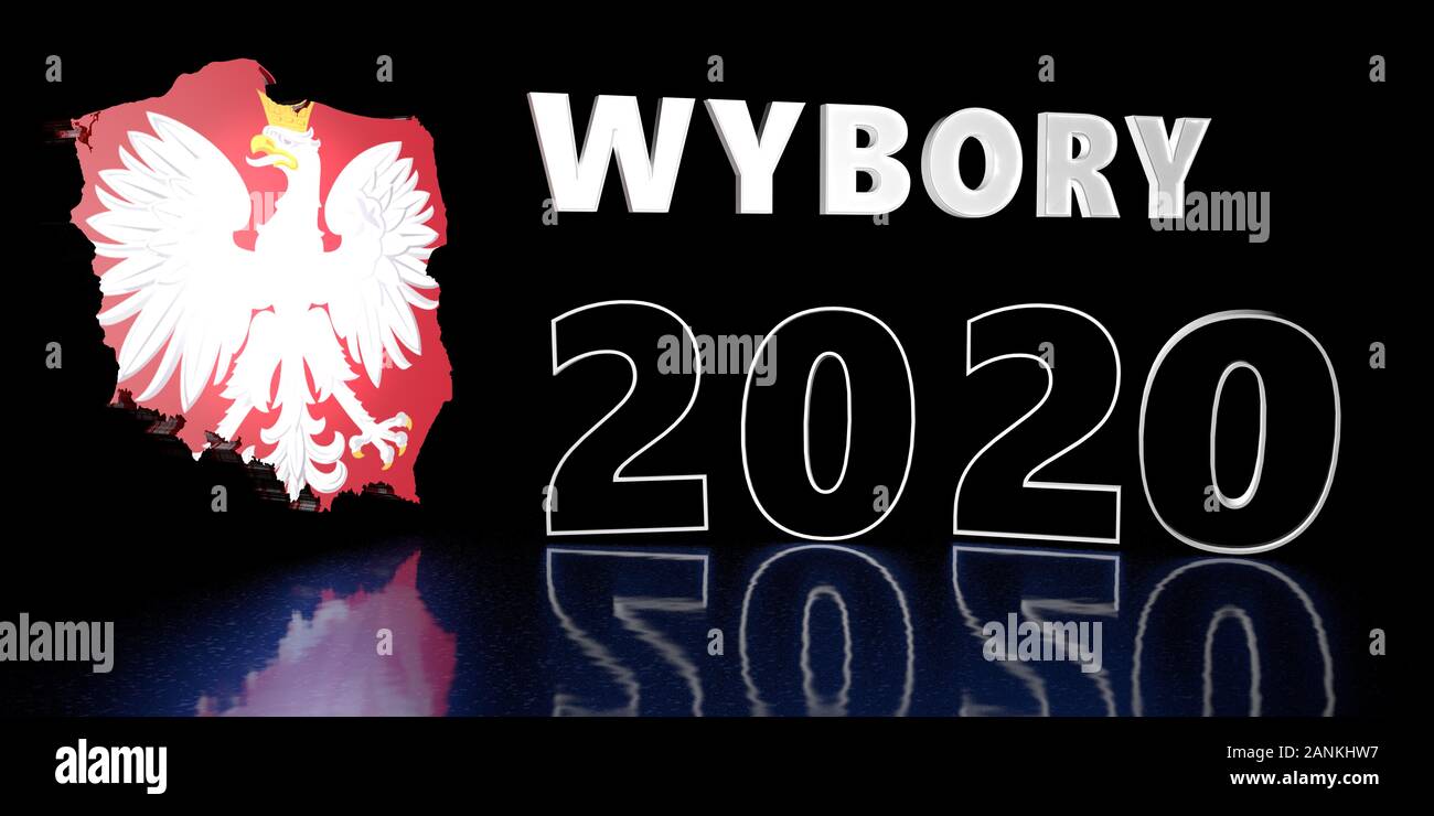 Elezione baner per la Polonia - Wybory 2020. Foto Stock