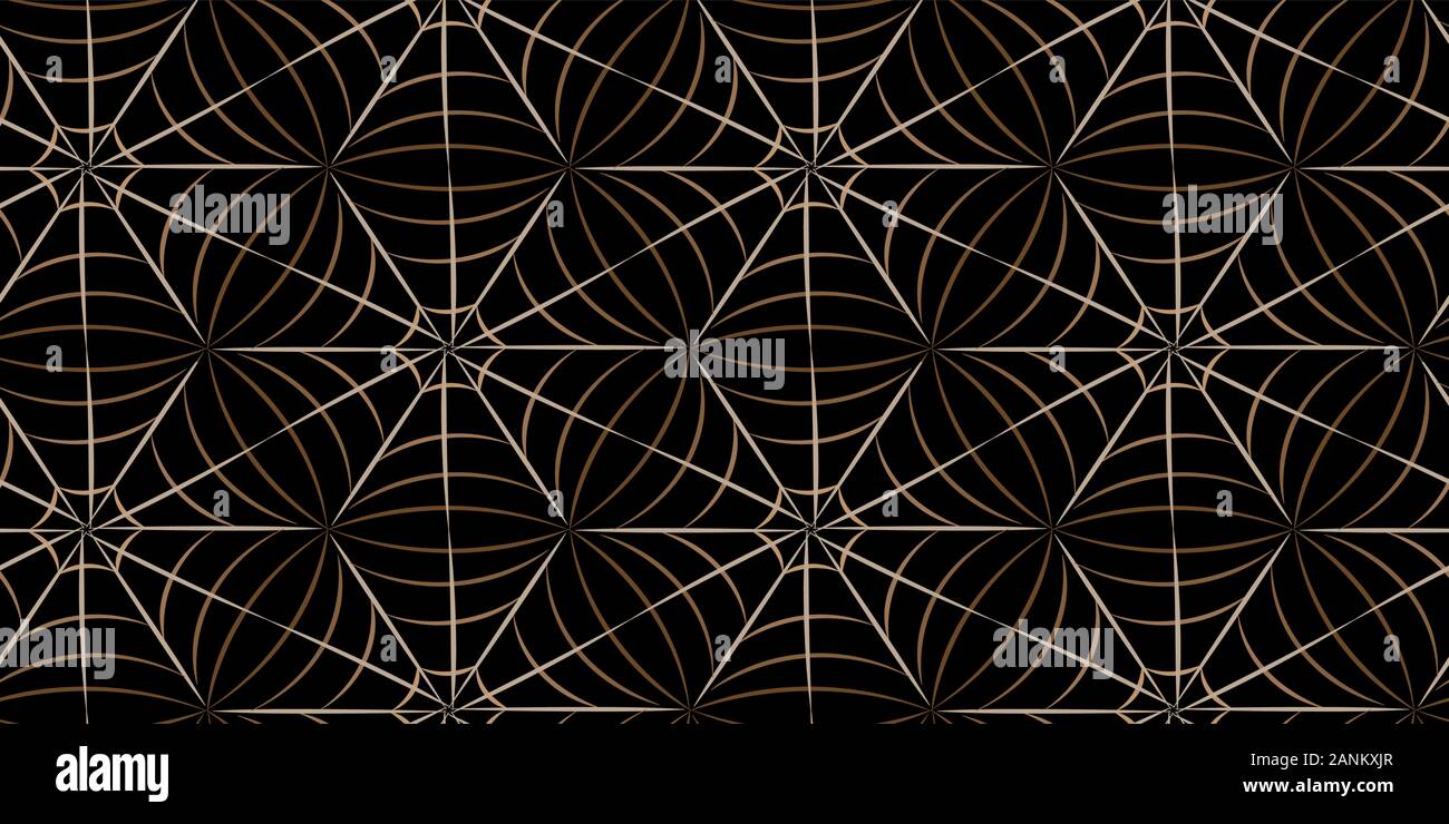 Spiderwebs ornamento vettore seamless pattern su uno sfondo scuro Illustrazione Vettoriale