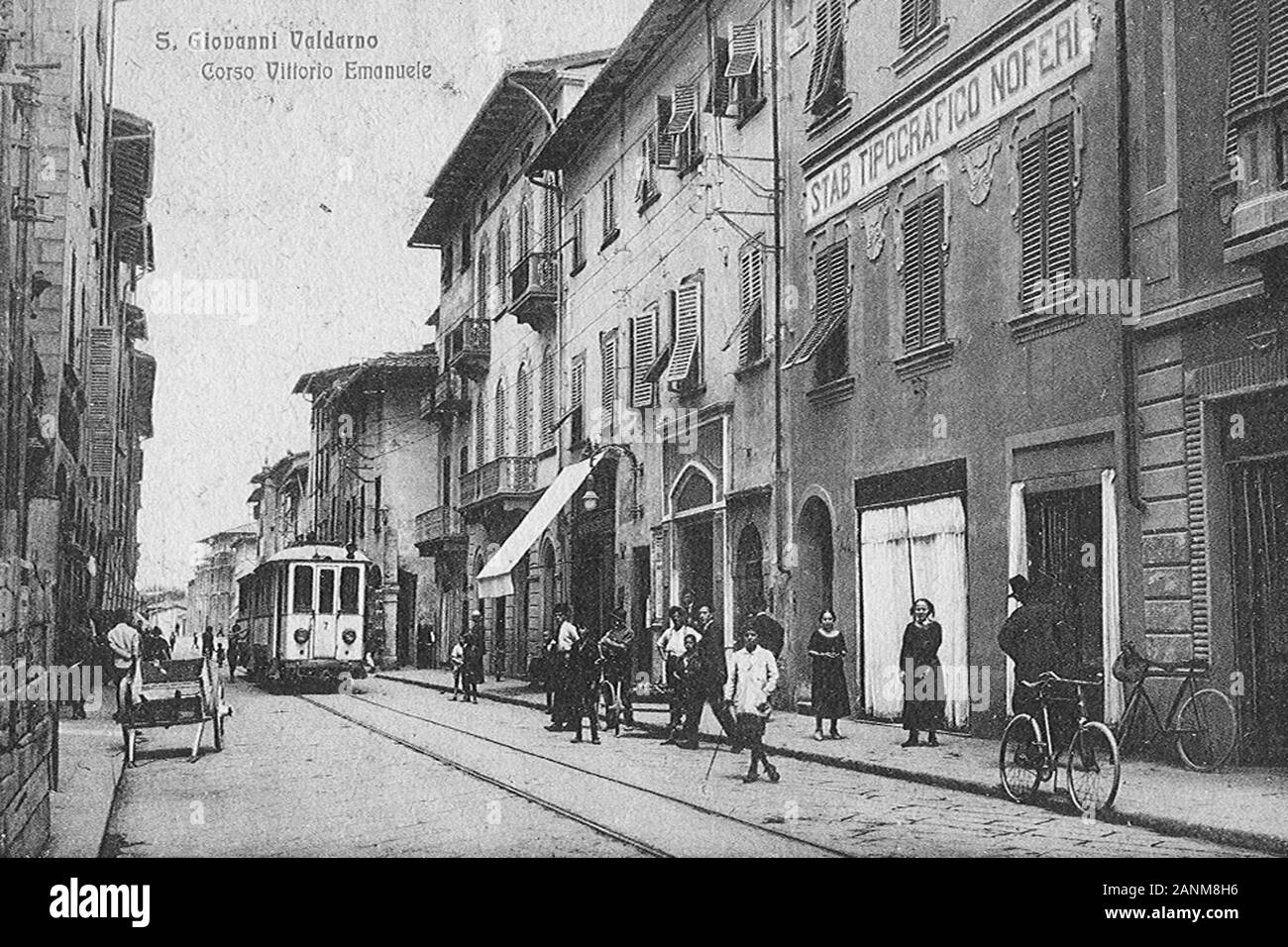San Giovanni Valdarno - il Tram; 1 gennaio 1930; Foto d'epoca; Unkno n; Foto Stock