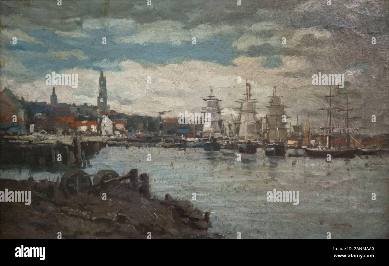 Eugène Boudin: 'Seaport' Foto Stock