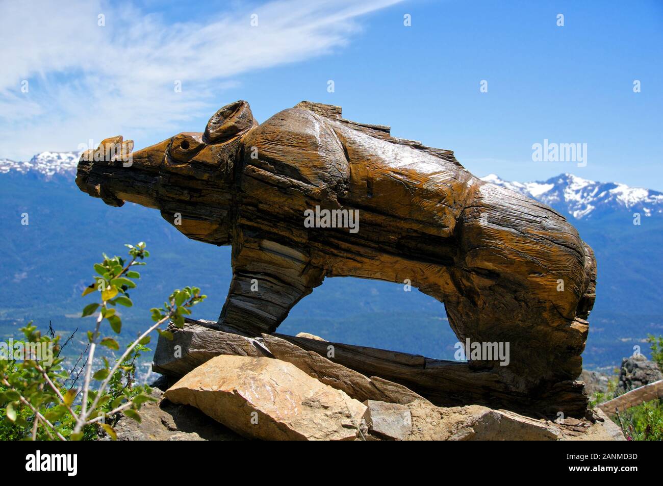 Wild Boar Sculpture El Bolson Foto Stock