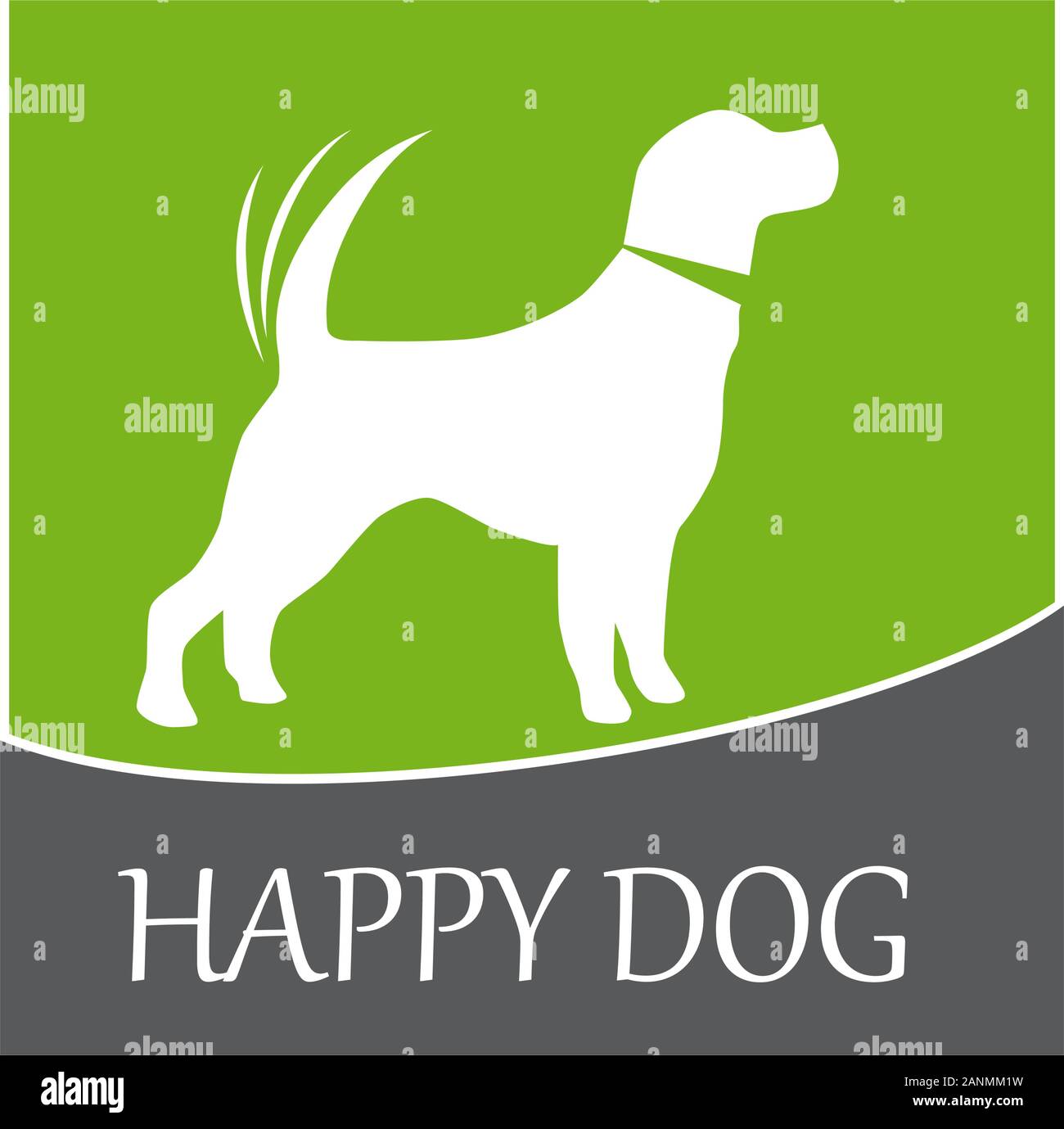 Segno del vettore Happy dog Illustrazione Vettoriale