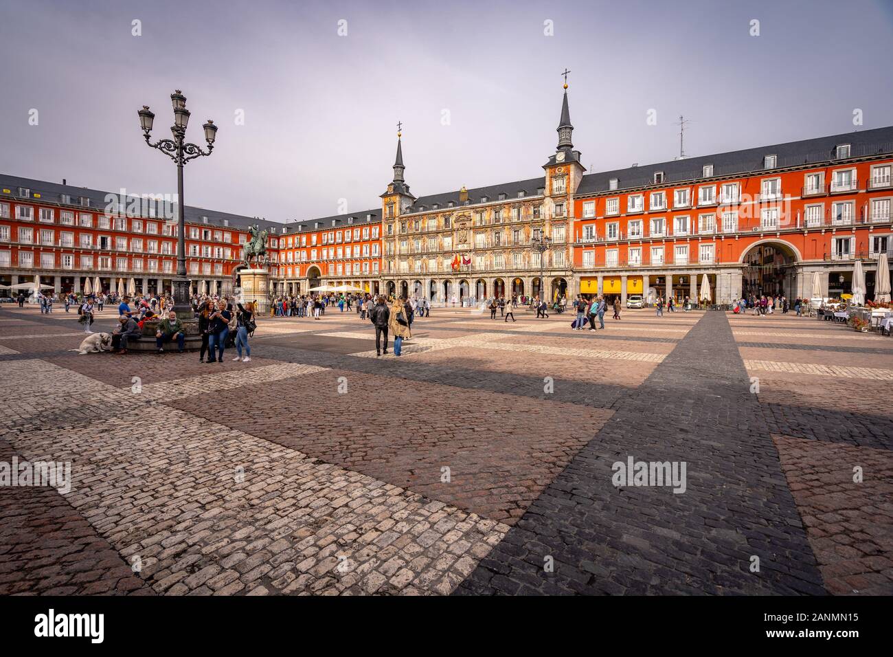 Madrid, Spagna - Plaza Mayor city square Foto Stock