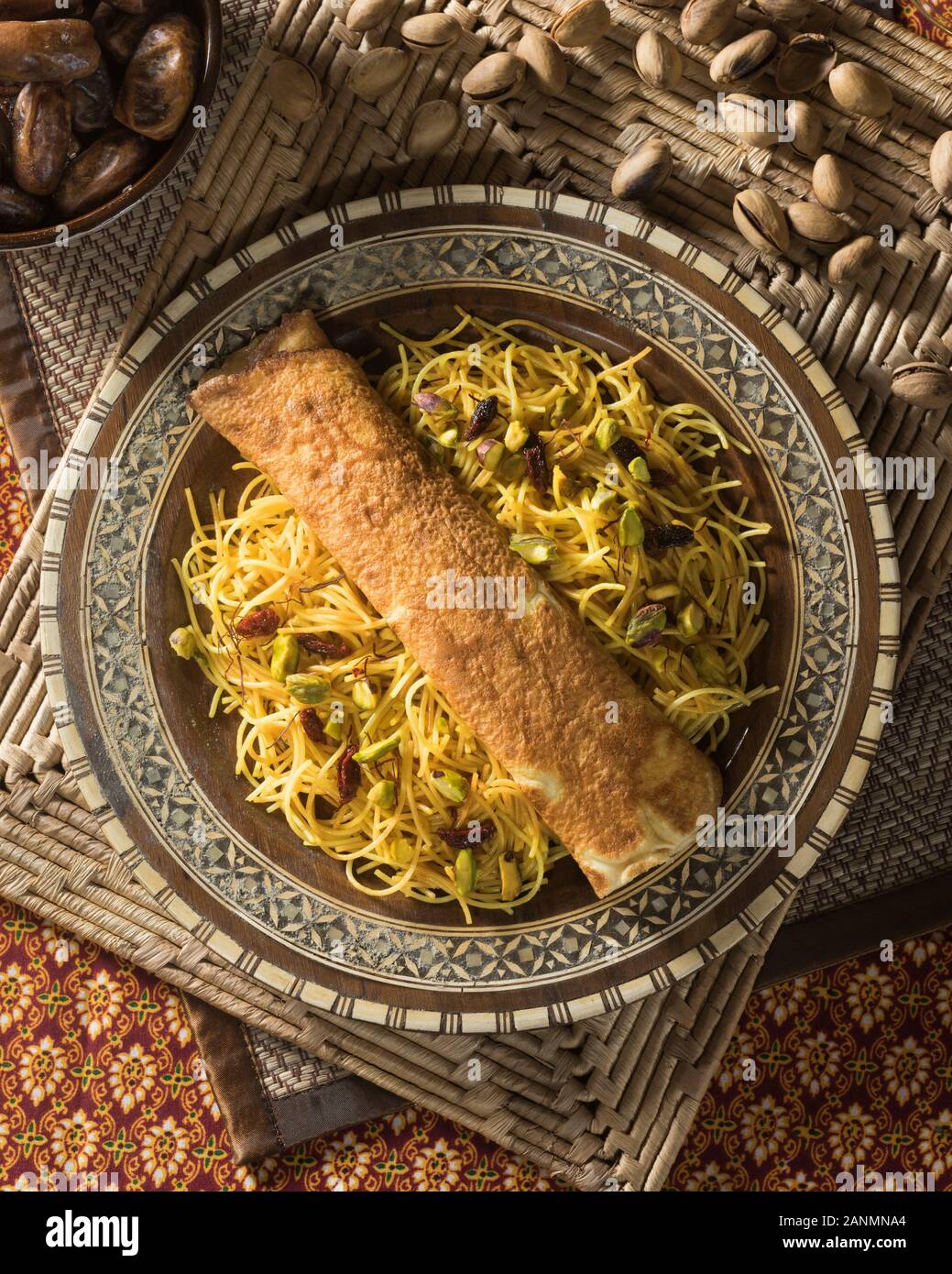 Balaleet. Arabo tradizionale piatto di vermicelli. Medio Oriente il cibo Foto Stock