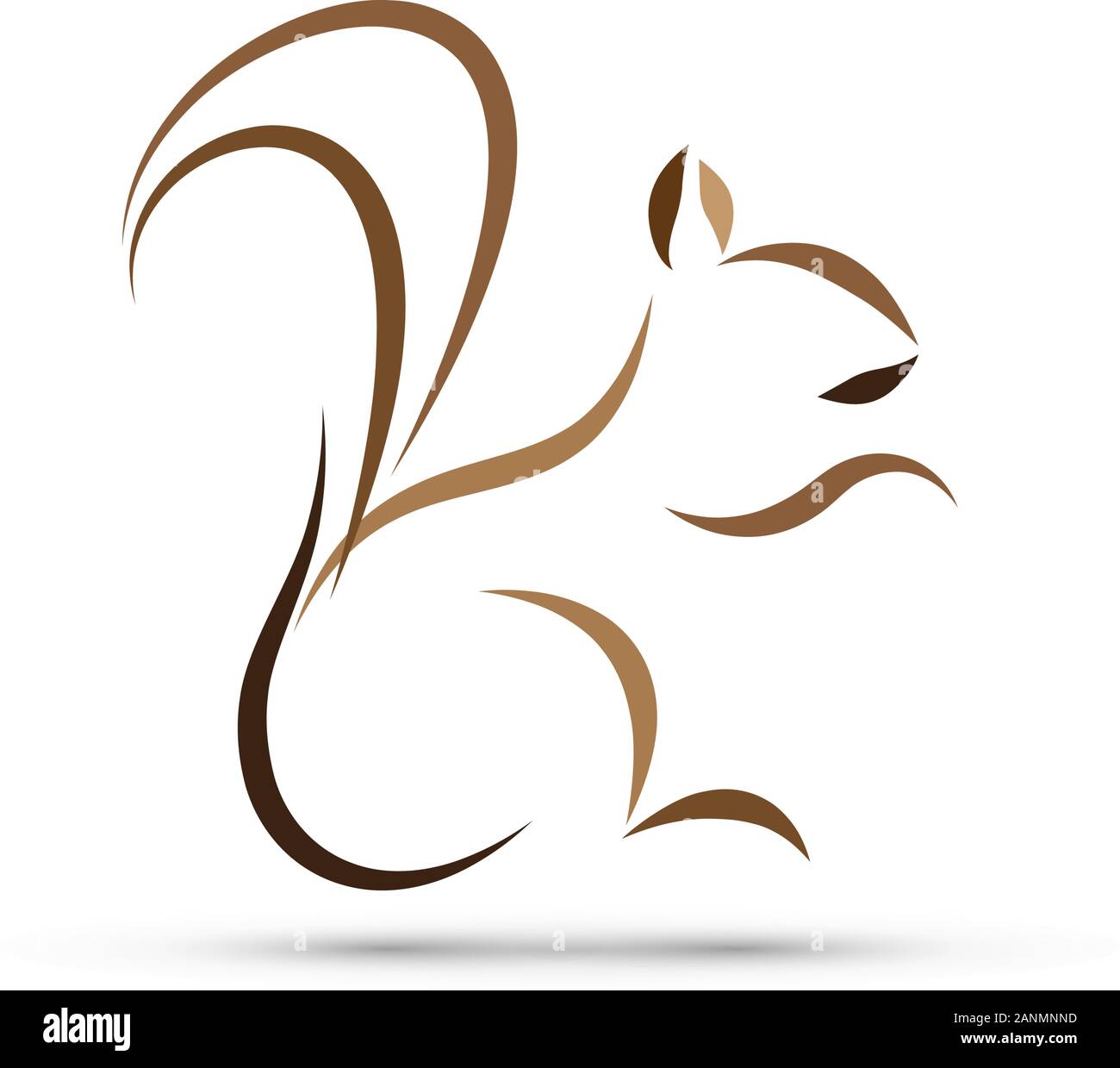 Segno del vettore scoiattolo astratto Illustrazione Vettoriale