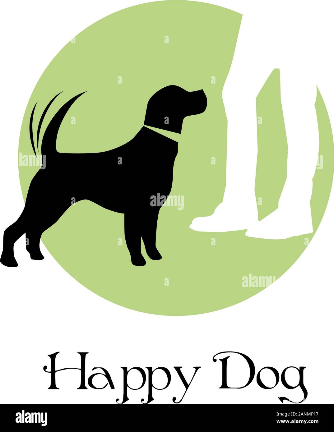 Segno del vettore Happy dog Illustrazione Vettoriale