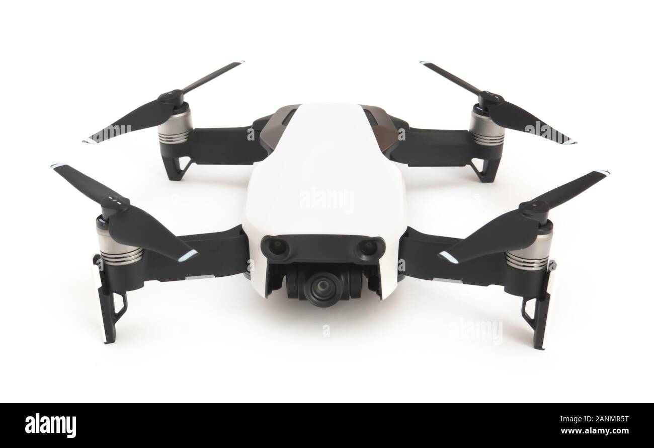 Piccolo drone. Oggetto isolato. Elemento di design. Foto Stock