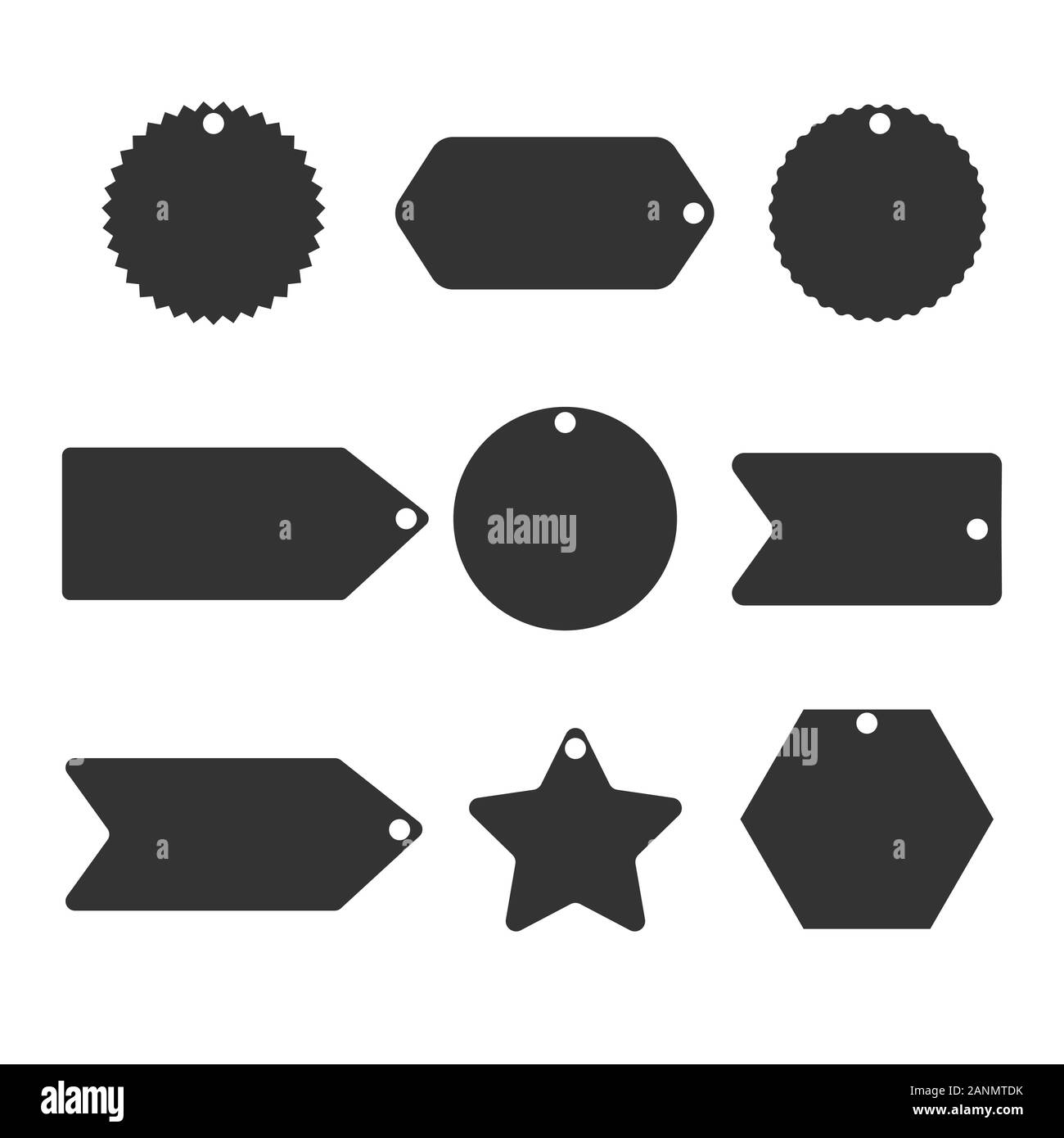 Etichette vuote modello. I cartellini del prezzo set. Illustrazione Vettoriale eps 10 Illustrazione Vettoriale