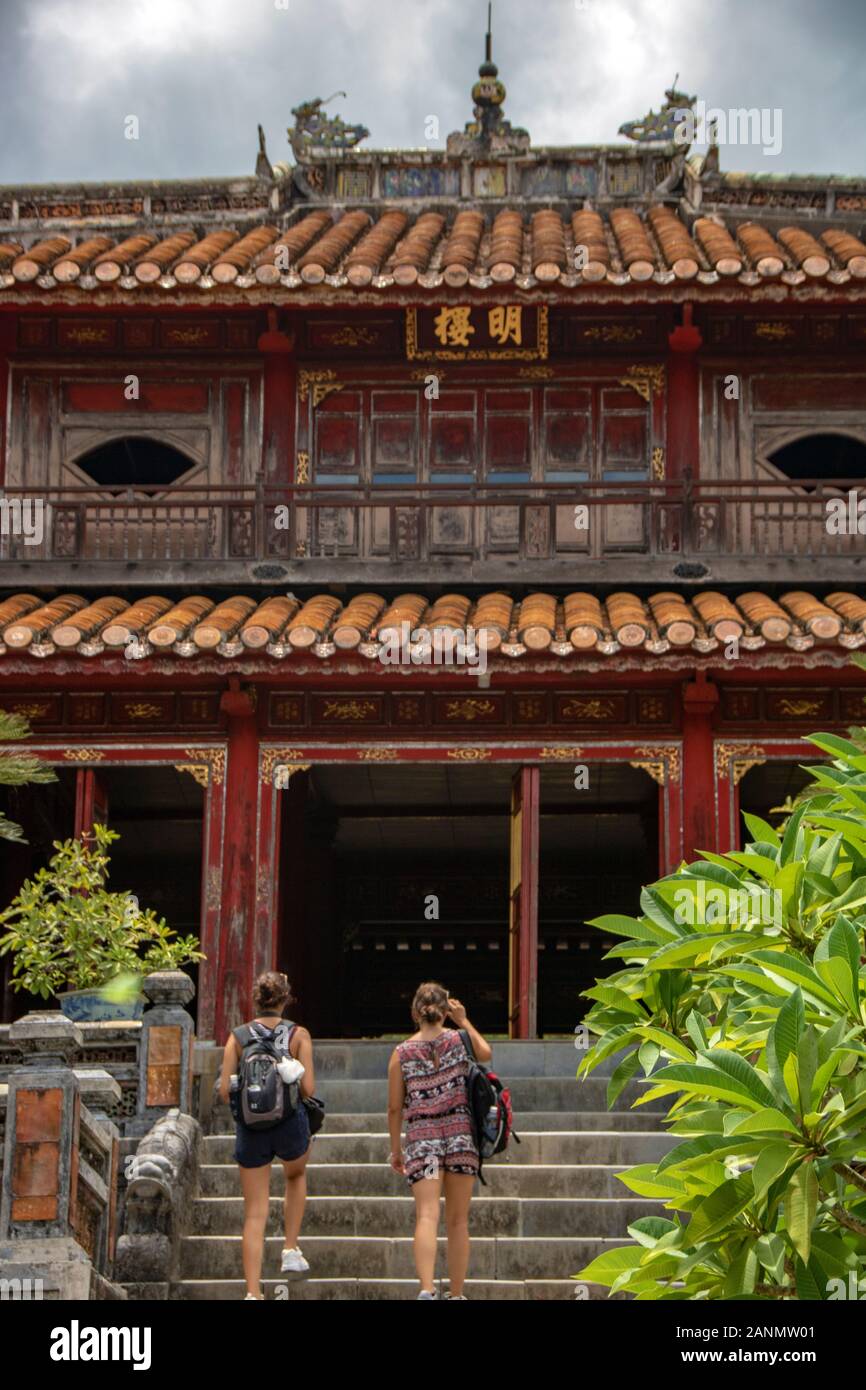 La tomba imperiale di Minh Mang in tinta, Vietnam Foto Stock