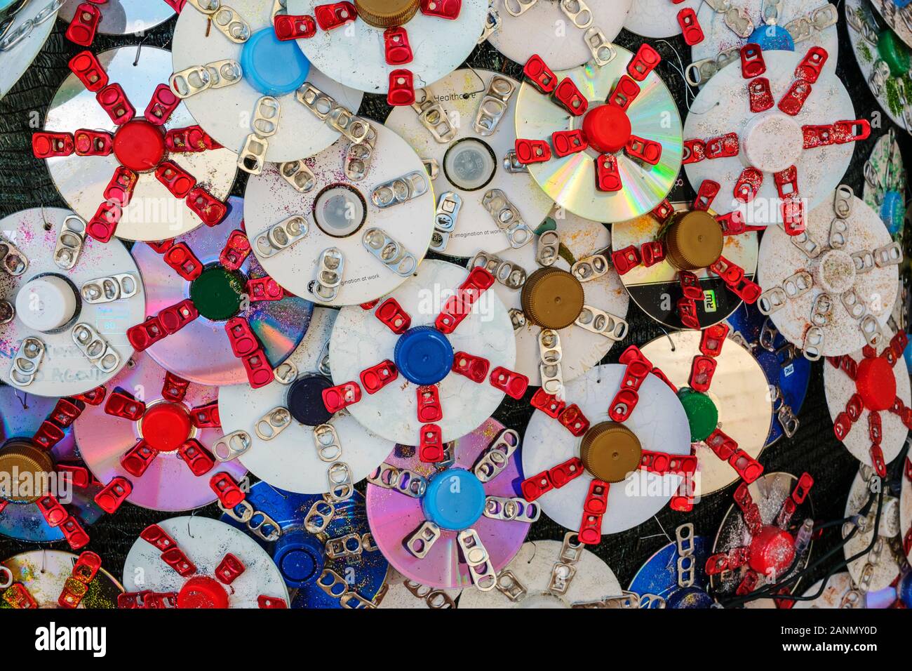 Lavoro artistico riciclata con CD Foto Stock