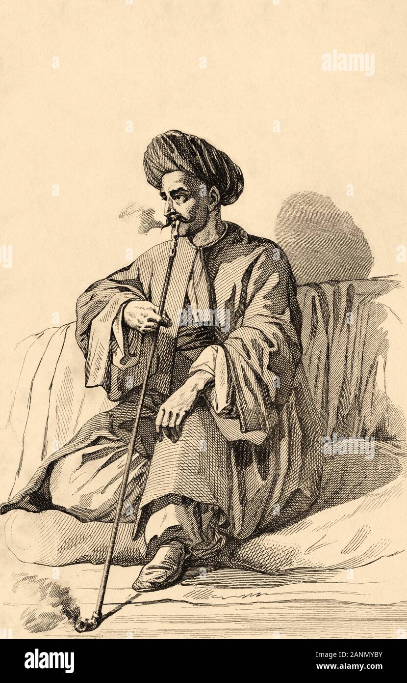 Damasco abitante. La Siria. La storia di Arabia. Antica incisione pubblicato in L'Univers Arabia, nel 1841. Storia dell'antica Arabia Foto Stock