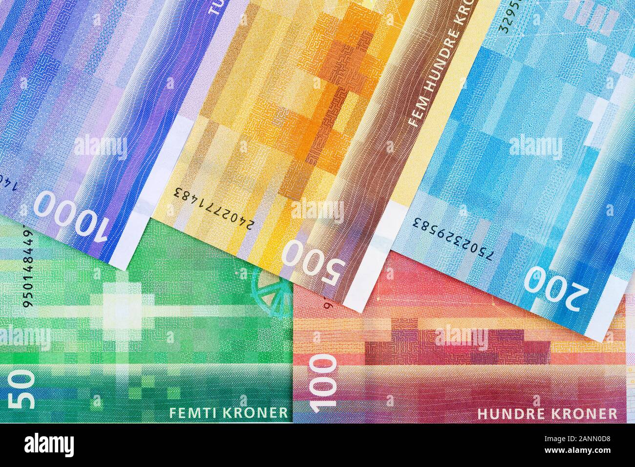Denaro norvegese - Krone un background aziendale Foto Stock