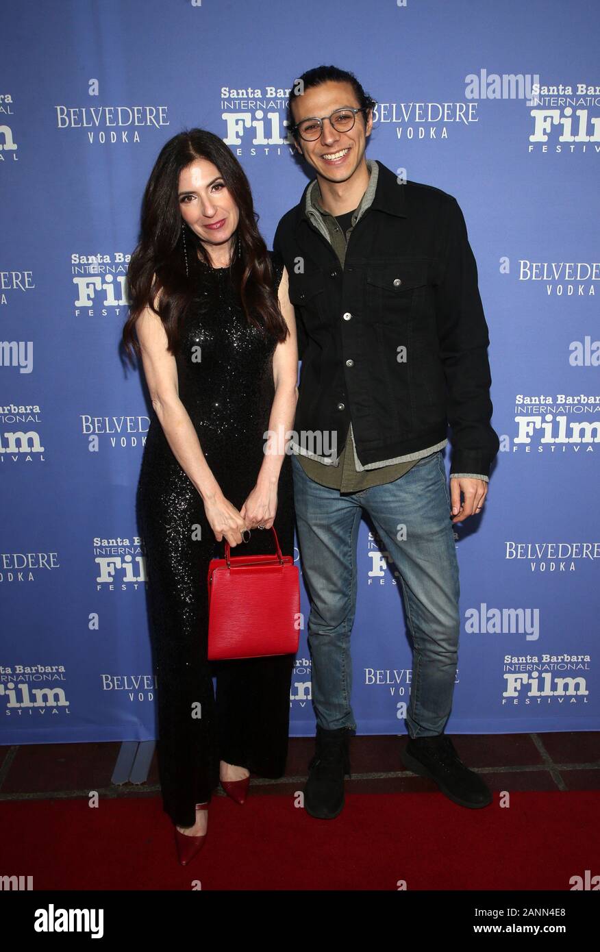 17 Gennaio 2020 - Santa Barbara, California - Beth Elise Hawk, Omar El-Deeb. Al trentacinquesimo annuale di Santa Barbara International Film Festival - Le eccezionali interpreti del premio di anno tenutosi presso il Teatro di Arlington. (Credito Immagine: © Fs/AdMedia via ZUMA filo) Foto Stock