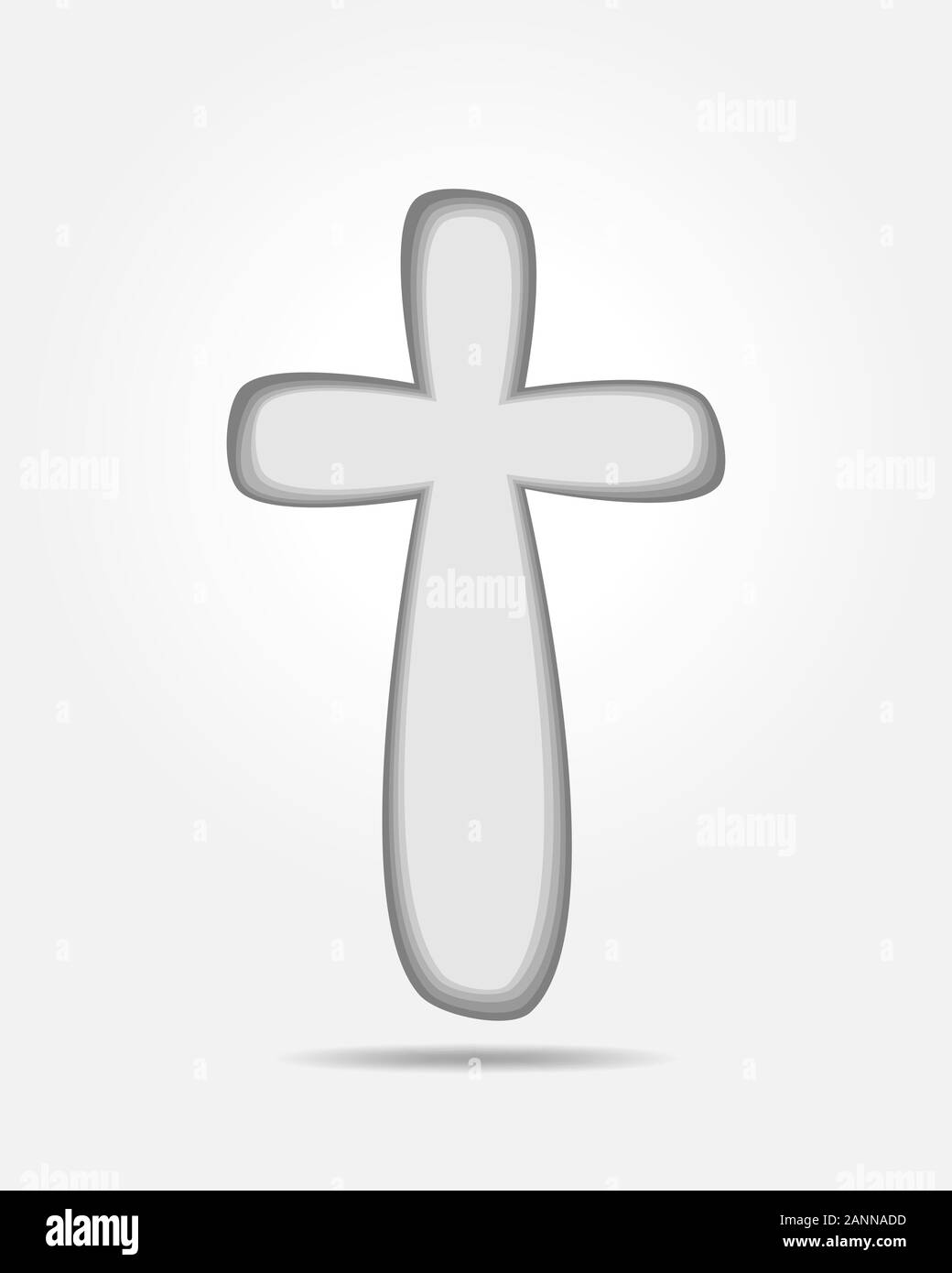 Icona a forma di croce - piatto immagine vettoriale. Nero semplice croce cristiana - illustrazione vettoriale. Illustrazione Vettoriale