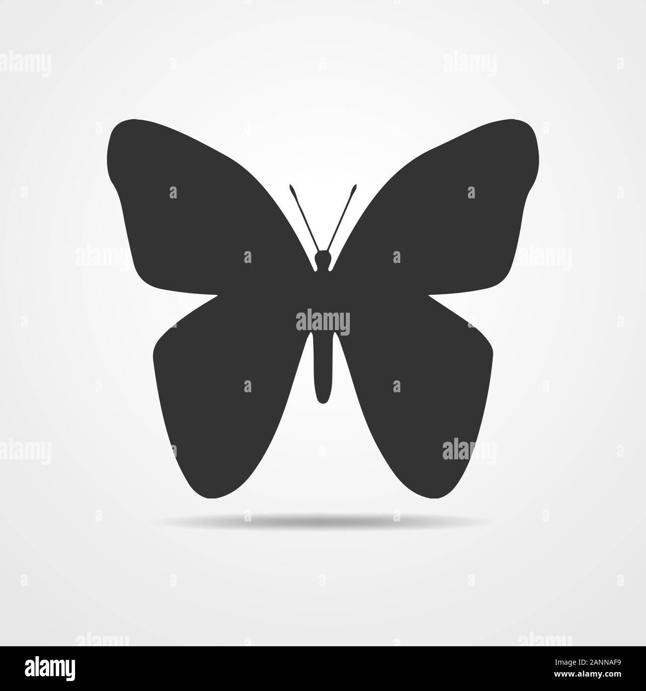 Silhouette nera di farfalle su uno sfondo bianco. Icona di farfalle - illustrazione vettoriale. Illustrazione Vettoriale