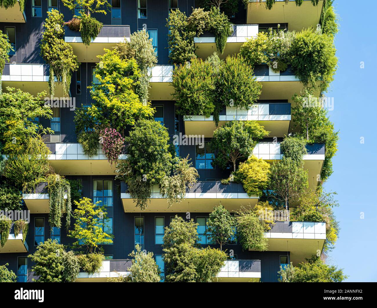Milano, Italia - 31 Maggio 2019: Bosco Verticale o bosco verticale sono una coppia di torri residenziali a Milano. Edifici contengono più di 900 alberi, Foto Stock