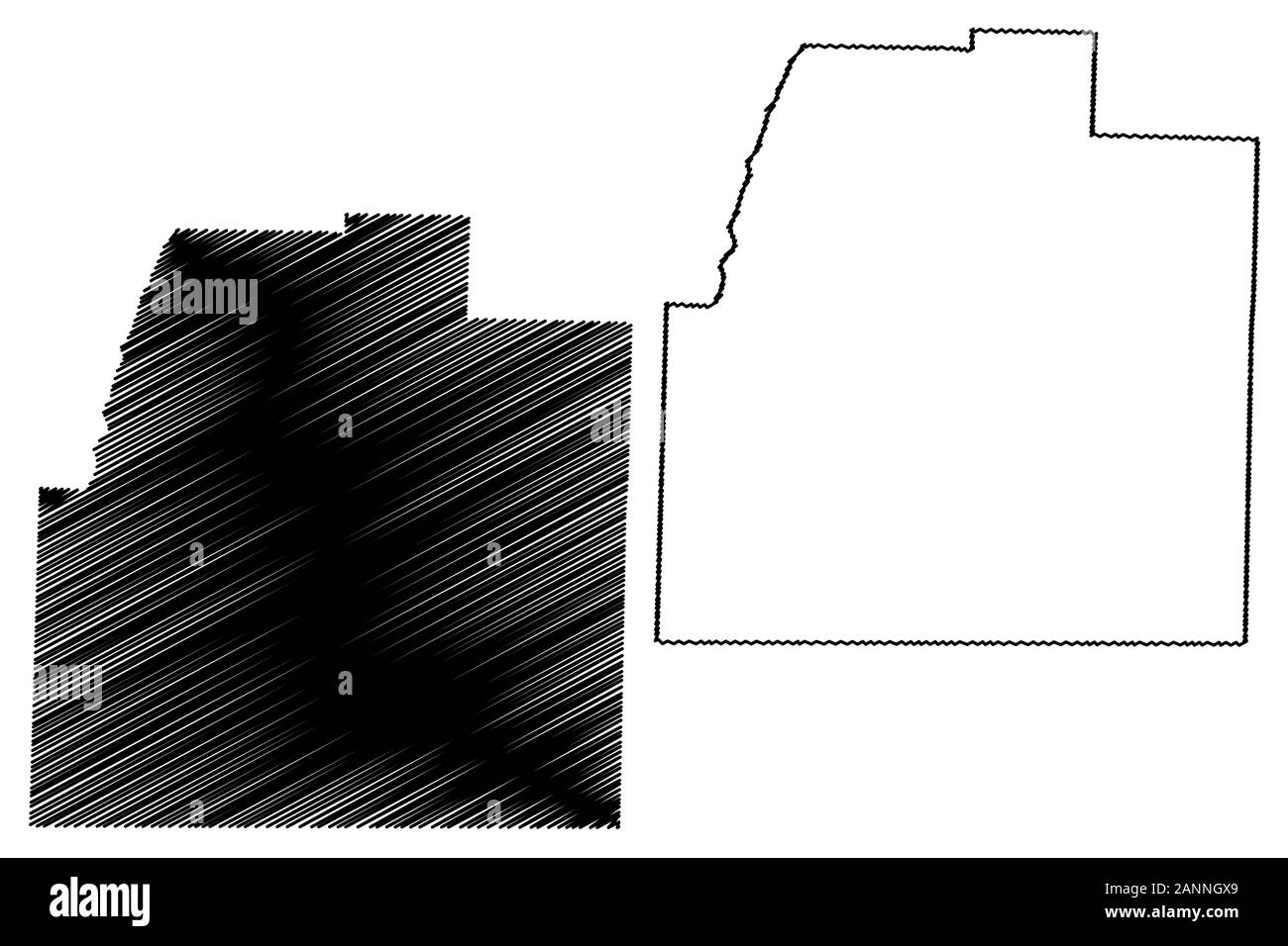 La contea Columbia, Arkansas (U.S. County, Stati Uniti d'America,USA, Stati Uniti, US) mappa illustrazione vettoriale, scribble sketch Mappa Columbia Illustrazione Vettoriale