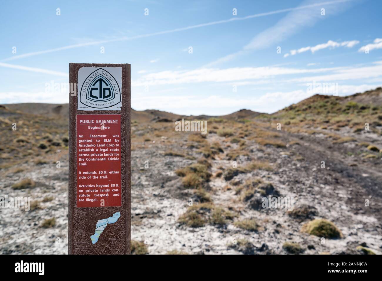 Sul sentiero Continental Divide vicino a Rawlins, Wyoming, USA Foto Stock