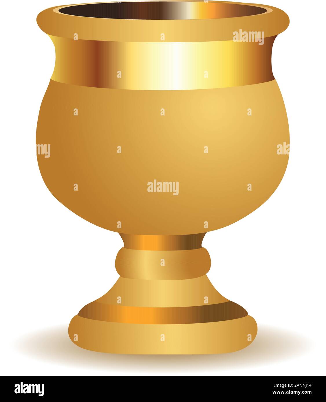 Grande e bella dorata vaso lucido su sfondo bianco. Illustrazione Vettoriale