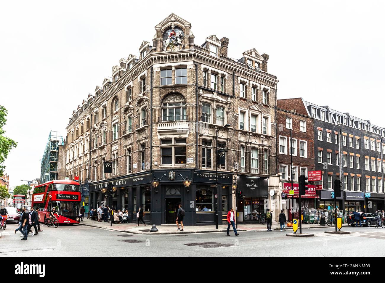 La Yorkshire grigio Pub & Ristorante, Grays Inn Road, Londra WC1, Inghilterra, Regno Unito. Foto Stock