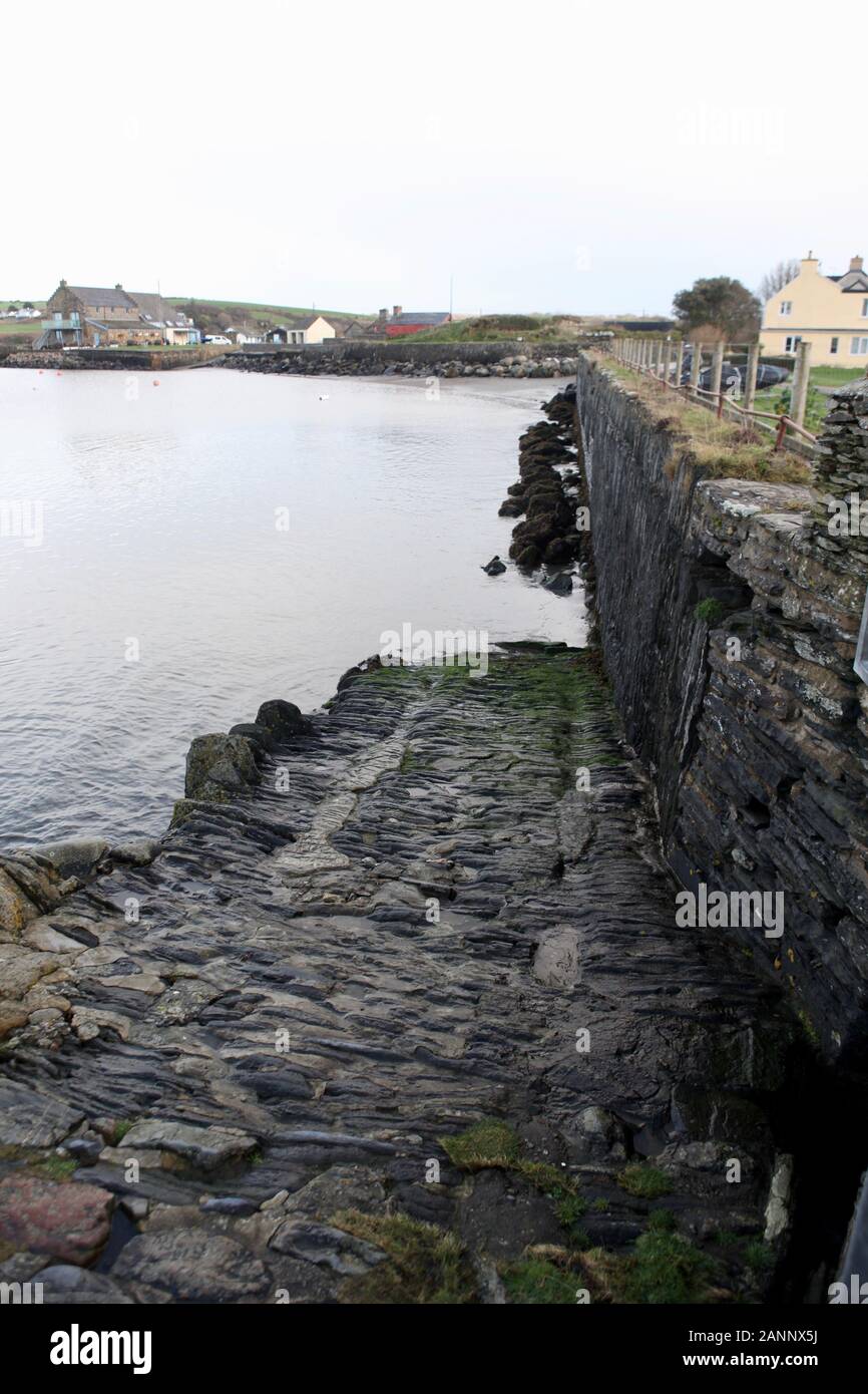 Scivolo di pietra, Newport Pembrokeshire Foto Stock