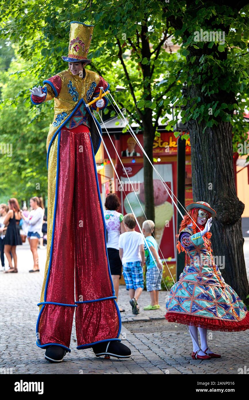 Fantoccio umano su stringhe, Stoccolma, Svezia Foto Stock