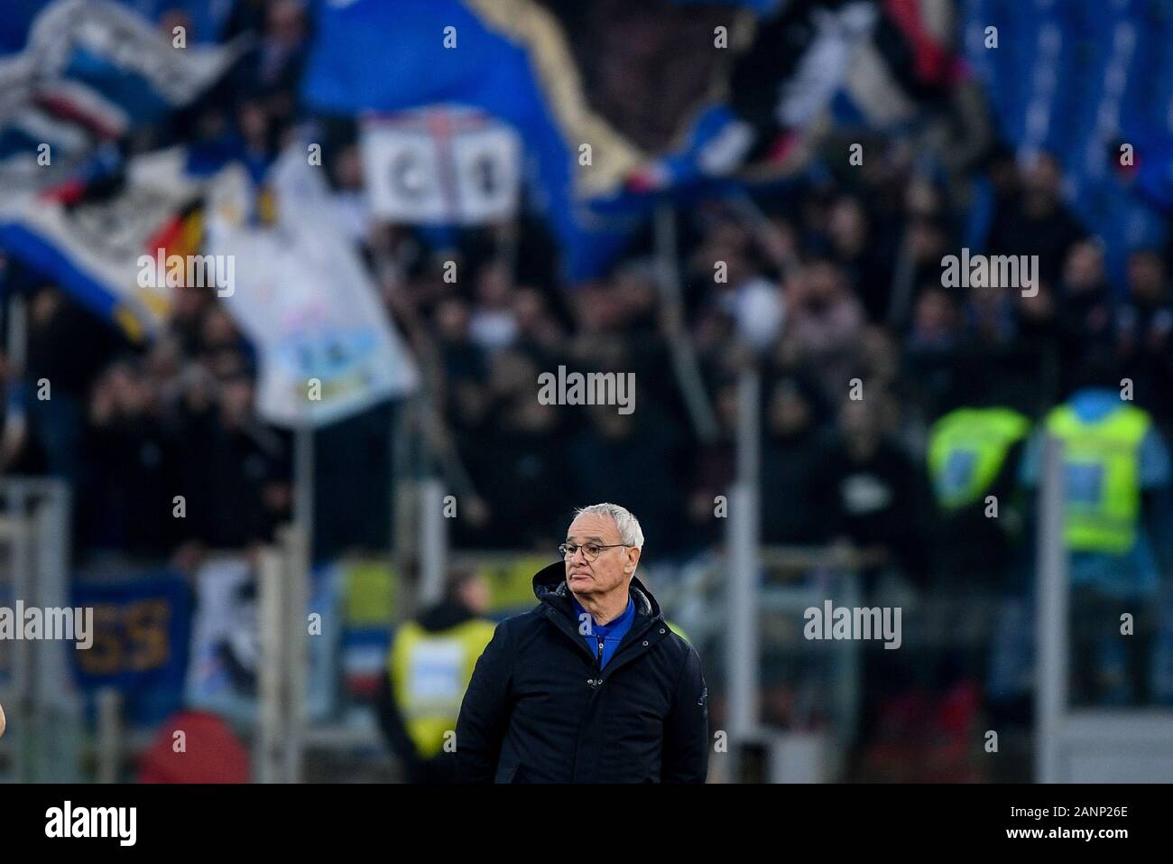 Roma, Italia. 18 gennaio 2020. Claudio Ranieri manager della Sampdoria durante la Serie A match tra Lazio e Sampdoria allo Stadio Olimpico di Roma, Italia il 18 gennaio 2020. Credito: Giuseppe Maffia/Alamy Live News Foto Stock
