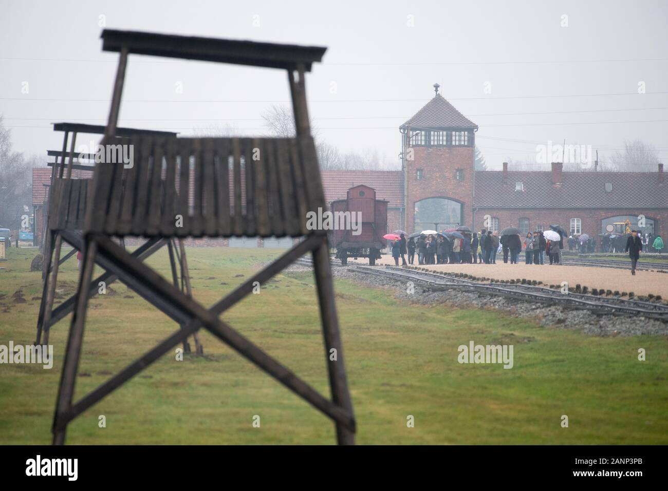 BII subcamp nella Germania nazista Konzentrationslager Auschwitz II Birkenau (Auschwitz II Birkenau sterminio camp) in Tedesco Nazisti occuparono la Polonia durante Foto Stock