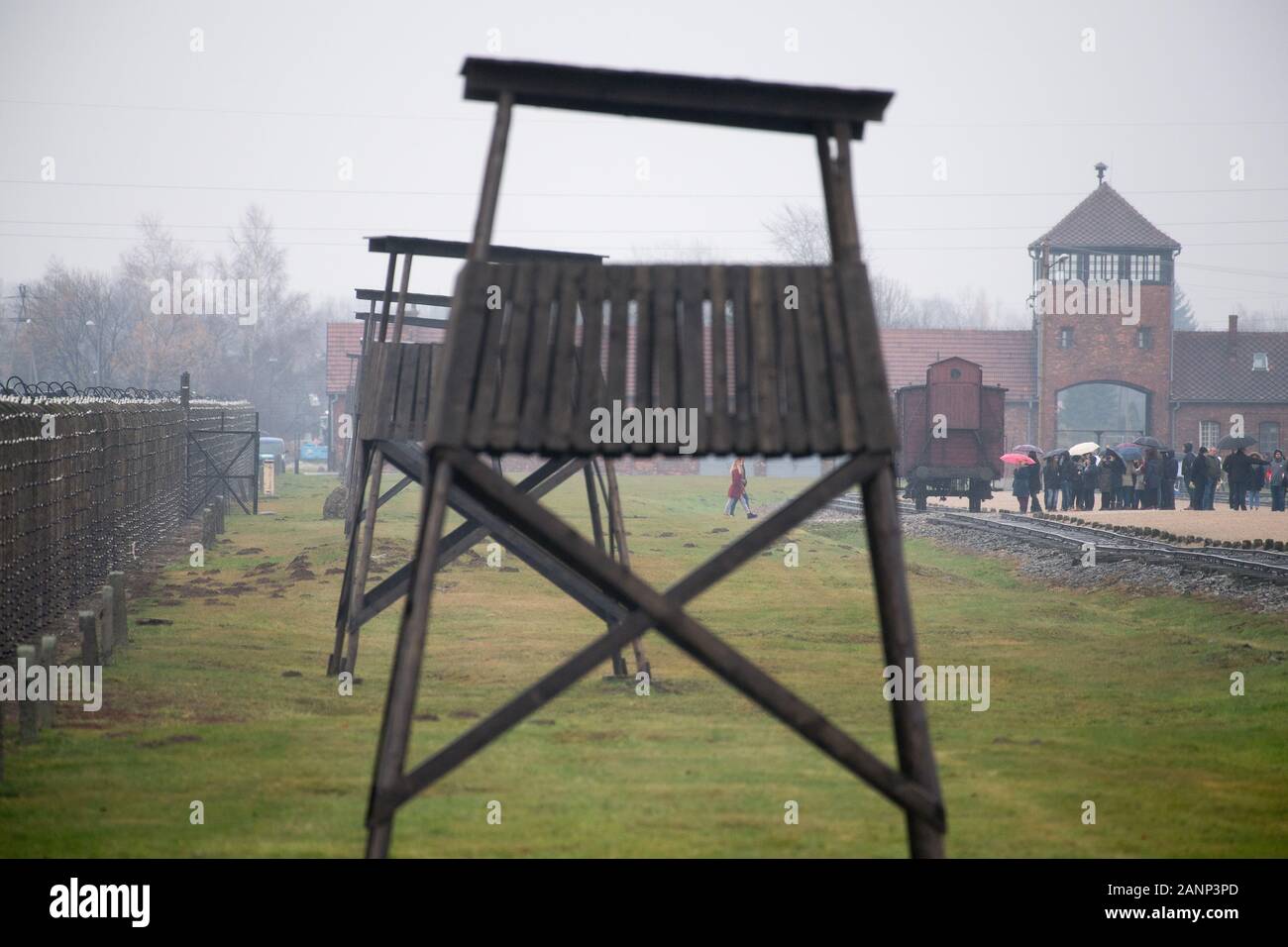 BII subcamp nella Germania nazista Konzentrationslager Auschwitz II Birkenau (Auschwitz II Birkenau sterminio camp) in Tedesco Nazisti occuparono la Polonia durante Foto Stock