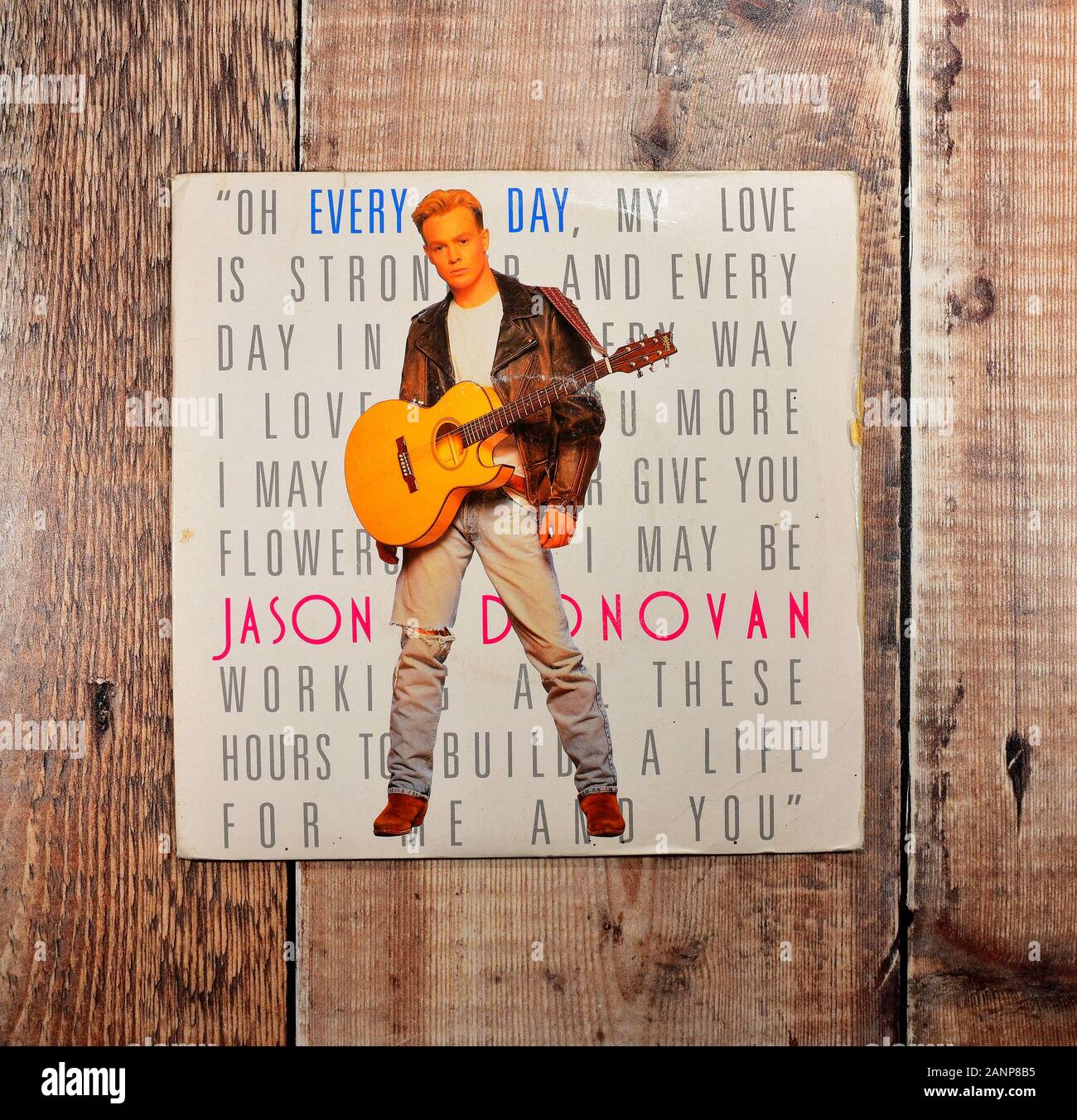 Jason Donovan 7pollice unica ogni giorno ti amo più Foto Stock