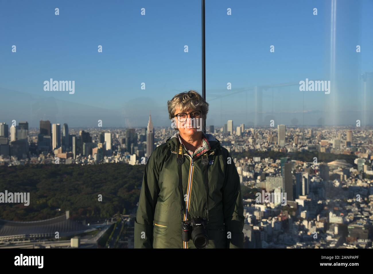 Vista sulla strada nel quartiere Shibuya, Tokyo Foto Stock