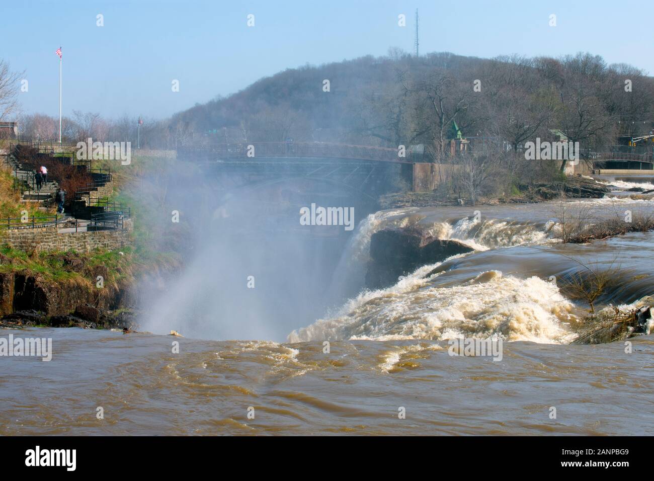 Paterson Great Falls, Passaic River -01 Foto Stock