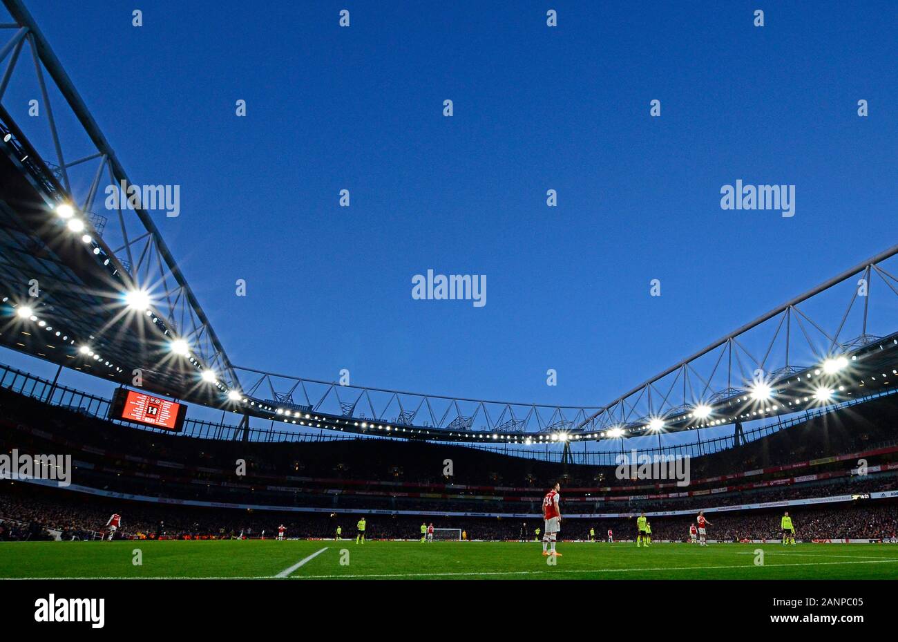 Londra, Inghilterra - Gennaio 18, 2020: foto durante il 2019/20 Premier League tra Arsenal e Sheffield United FC all'Emirates Stadium. Foto Stock