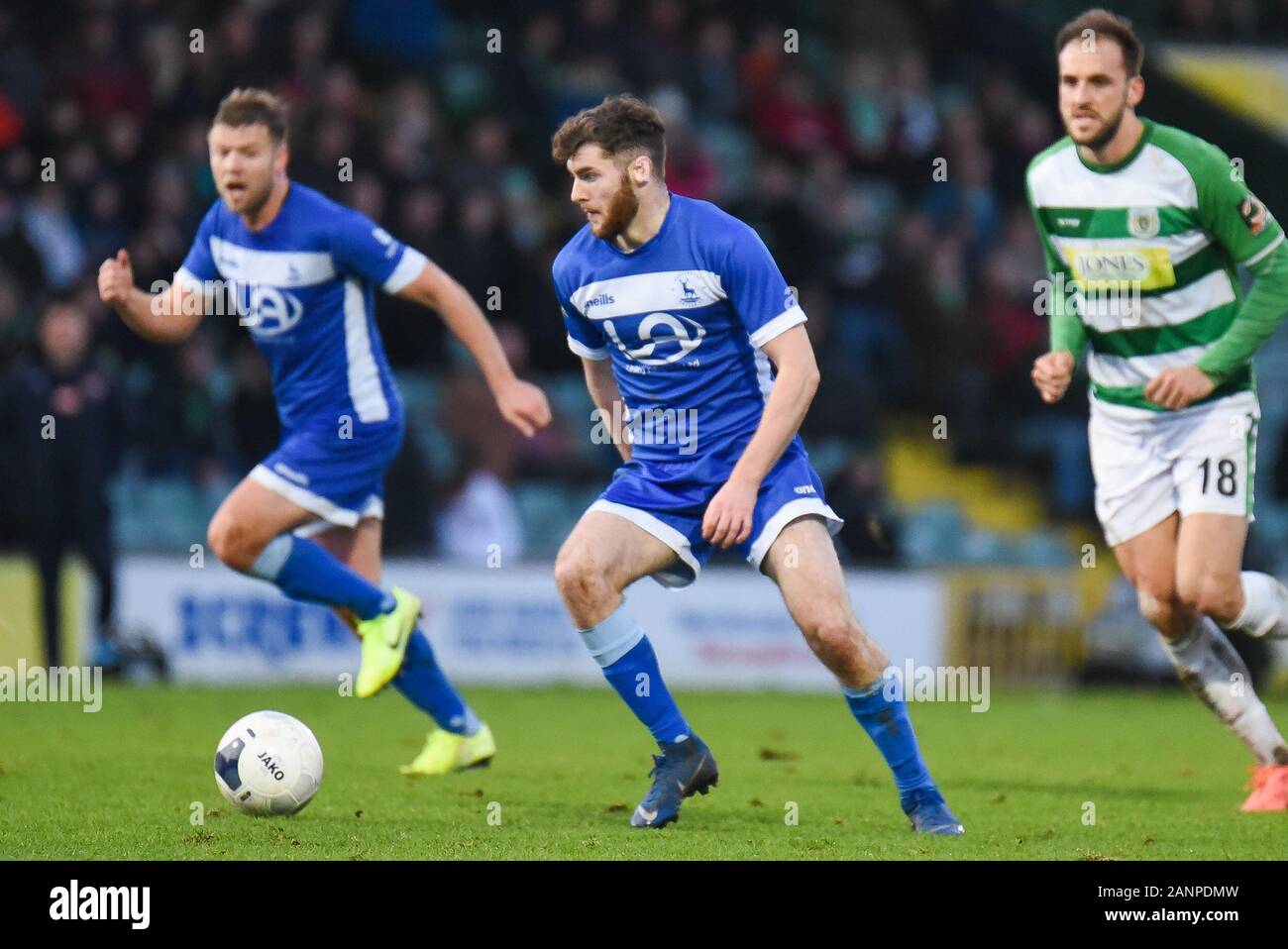 Huish Park, Yeovil, 18 gennaio 2020. Aidan Keena di Hartlepool Regno durante il Vanarama National League match tra Yeovil Town e Hartlepool Regno a Huish Park, Yeovil sabato 18 gennaio 2020. (Credit: Paolo Paxford | MI News & Sport) Credito: MI News & Sport /Alamy Live News Foto Stock