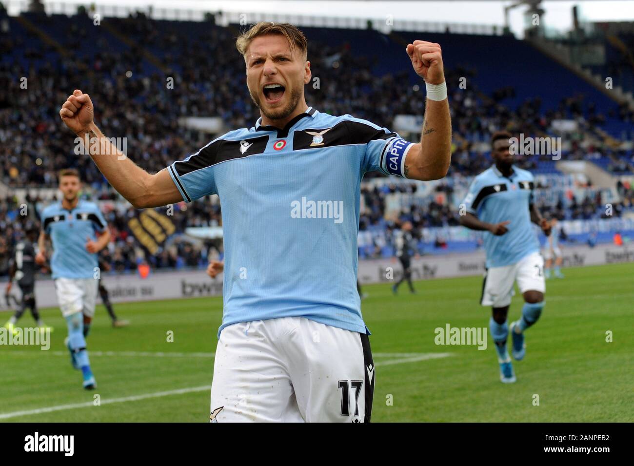 Roma, Italia. Gennaio 18, 2020, Roma, Italia: ROMA, Italia, 18 gen 2020, felicità Ciro immobile (lazio) durante il Lazio vs Sampdoria - Calcio italiano di Serie A uomini campionato - Credito: LM/Renato Olimpio Credito: Renato Olimpio/LP/ZUMA filo/Alamy Live News Foto Stock