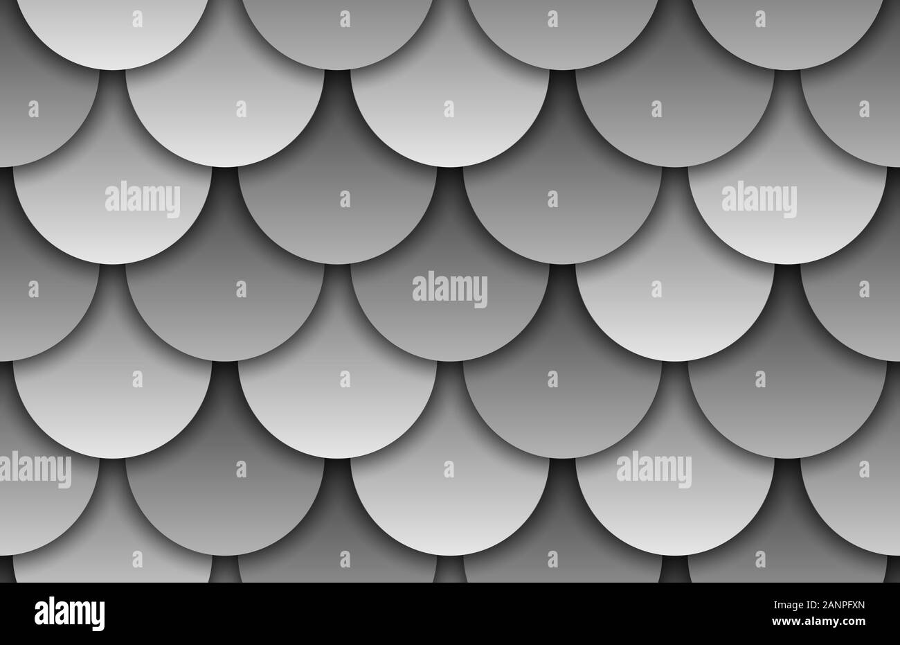 Seamless texture di tetto grigio sfondo principale. Ripetizione di modello grigio argento di squame di pesce tegole del tetto Foto Stock