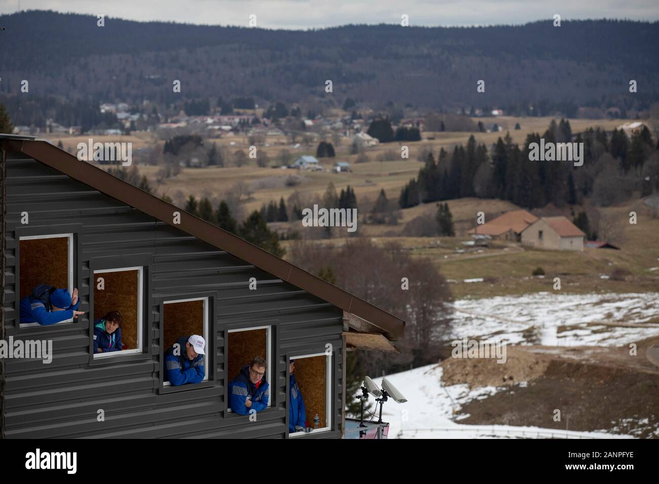 Centro di salto con gli sci di Les Tuffes durante i Giochi Olimpici Giovanili di Losanna 2020 il 17h gennaio 2020 presso Les Tuffes in Francia Foto Stock